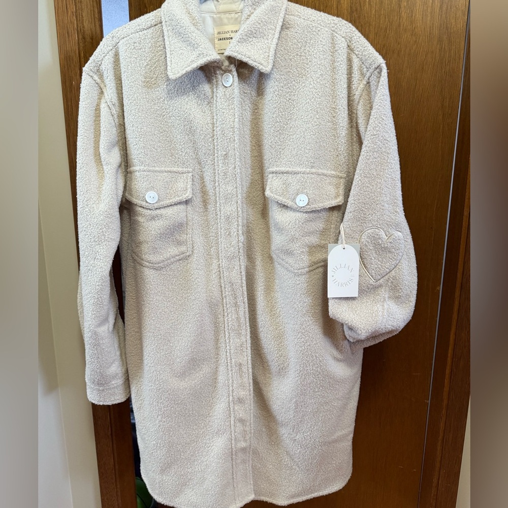 NWT Jackson Rowe Cream Teddy Jacket